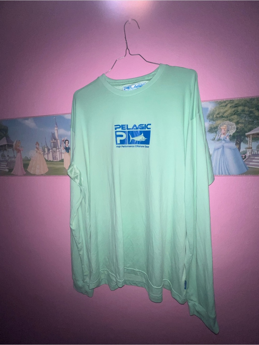 Pelagic AquaTek Performance Fishing Shirt Mint Green XL UPF 50+